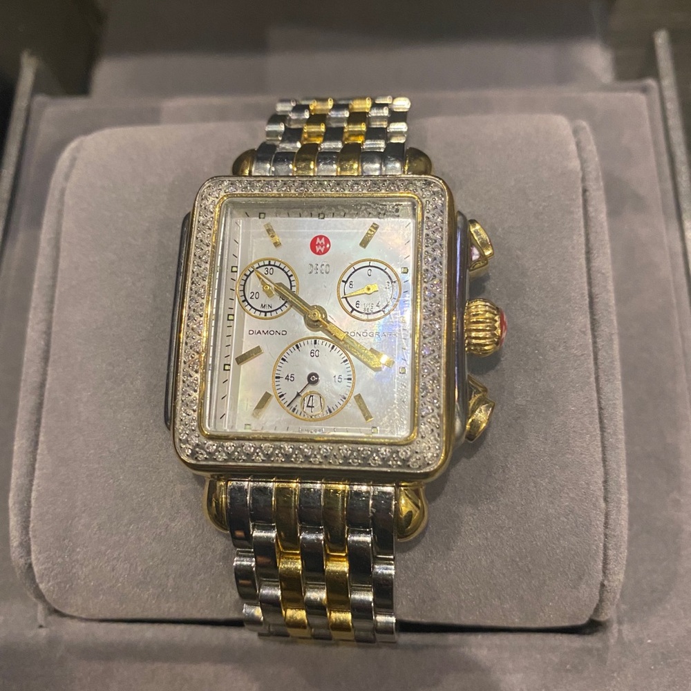 MICHELE Deco Day TwoTone Chronograph Diamond Watch